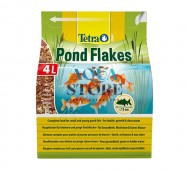 Tetra (Тетра) - Pond Flakes, Смесь полноценных кормов в виде хлопьев идеально подходит для всех молодых и мелких рыб в садовых водоемах, хлопья, 4 л