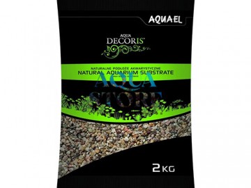 AQUAEL (АКВАЭЛЬ) - NATURAL MULTICOLORED GRAVEL 1.4-2 мм, Аквариумный грунт, 2 кг