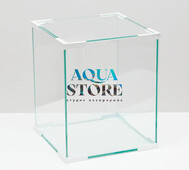 Пижон Аква - Аквариум Куб белый уголок, покровное стекло, 31 л, 30x30x35 см
