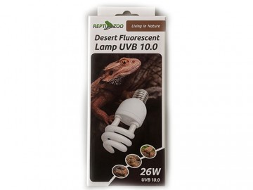 REPTI-ZOO (РЕПТИ-ЗОО) - Desert Fluorescent Lamp, Ультрафиолетовая лампа для Террариума, 26 w, UVB 10