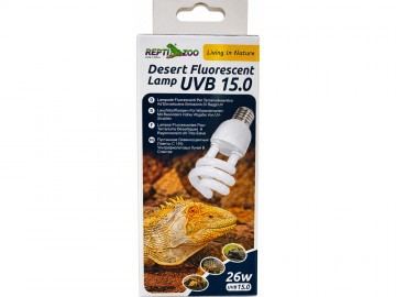 REPTI-ZOO (РЕПТИ-ЗОО) - Desert Fluorescent Lamp, Ультрафиолетовая лампа для Террариума, 26 w, UVB 15.0